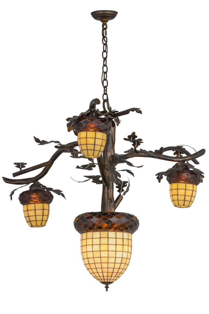 Meyda Tiffany Acorn Branch 160189 Chandelier Light - Antique Copper