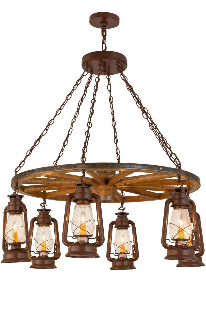 Meyda Tiffany Miners Lantern 160381 Chandelier Light - Rust