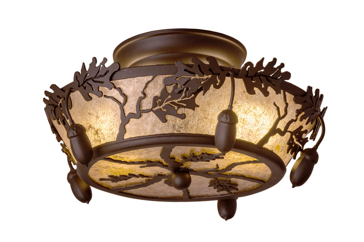 Meyda Tiffany Oak Leaf & Acorn 160484 Ceiling Light - Oil Rubbed Bronze