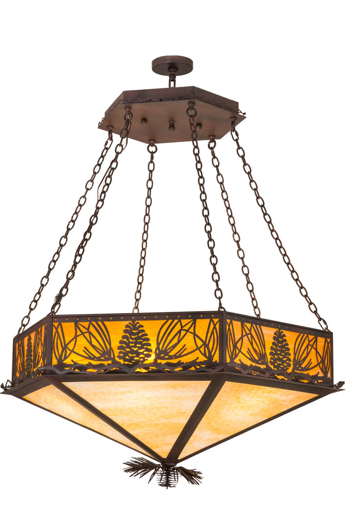 Meyda Tiffany Mountain Pine 160953 Pendant Light - Rust, Wrought Iron