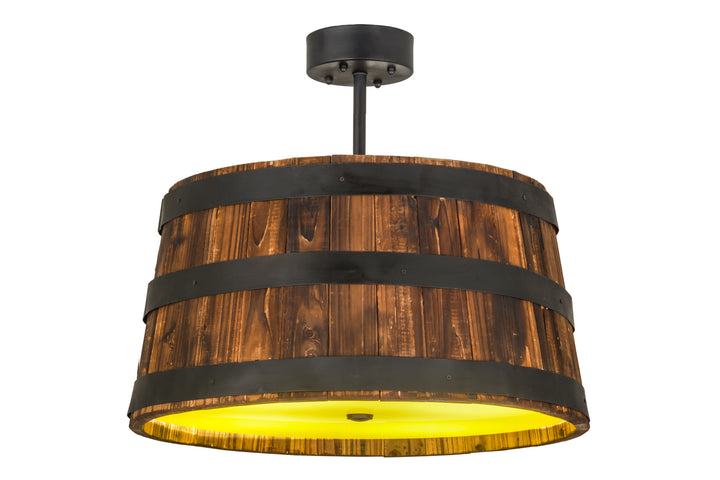 Meyda Tiffany Whiskey Barrel 161073 Pendant Light - Natural Wood