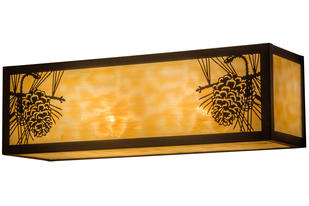 Meyda Tiffany Winter Pine 161276 Bath Vanity Light 16 in. wide - Craftsman Brown
