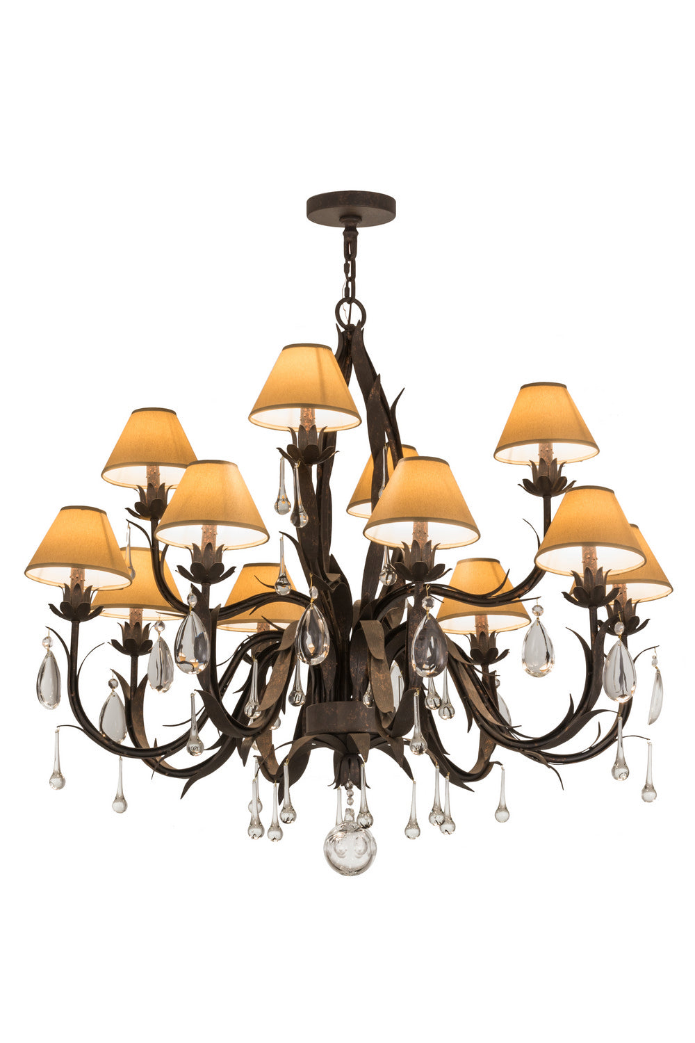 Meyda Tiffany Slenderleaf 161602 Chandelier Light - Rust,Custom