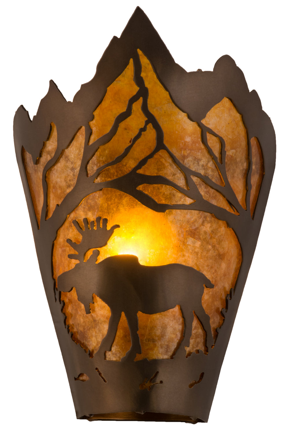 Meyda Tiffany Moose At Dawn 161605 Wall Light - Antique Copper