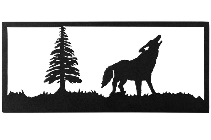 Meyda Tiffany Lighting 162079 Lone Wolf Wall Art Mirror Black