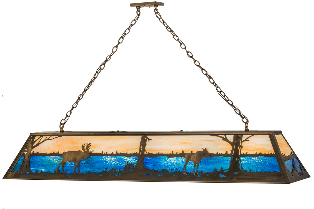 Meyda Tiffany Moose At Lake 162207 Pendant Light - Antique Copper