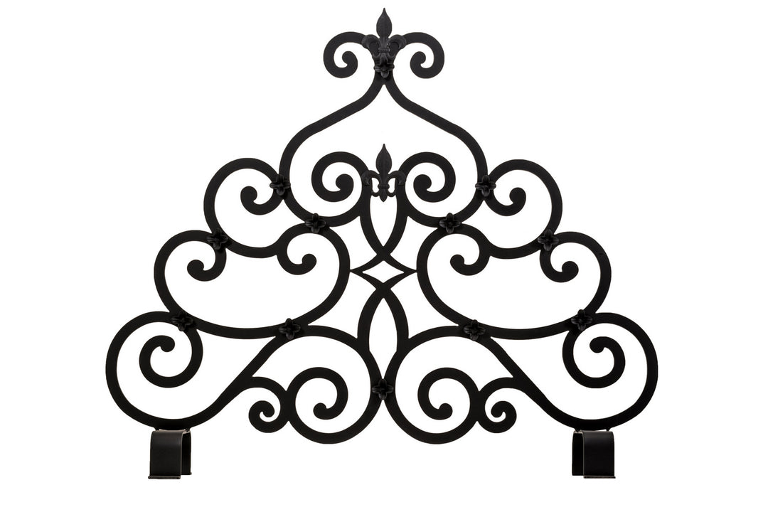 Meyda Tiffany Lighting 162817 Fleur-De-Lis Fireplace Screen Home Decor Bronze / Dark