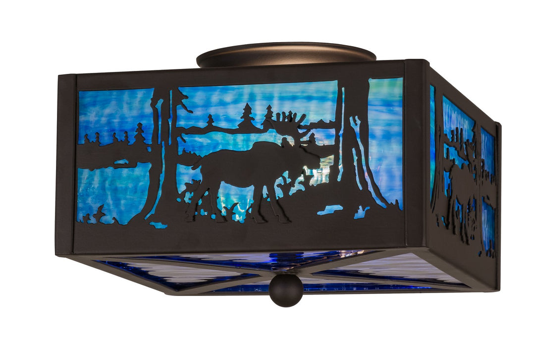 Meyda Tiffany Moose At Lake 163243 Ceiling Light - Oil Rubbed Bronze