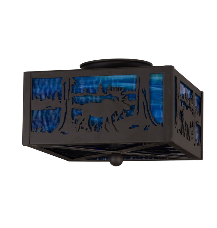 Meyda Tiffany Moose At Lake 163243 Ceiling Light - Oil Rubbed Bronze