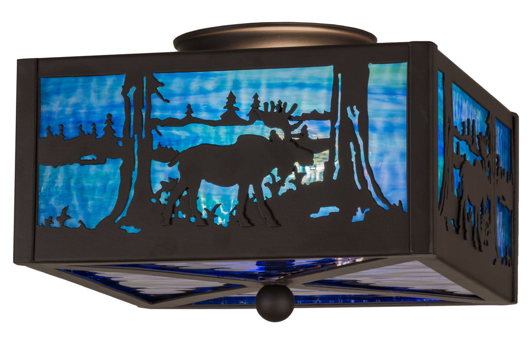 Meyda Tiffany Moose At Lake 163243 Ceiling Light - Oil Rubbed Bronze