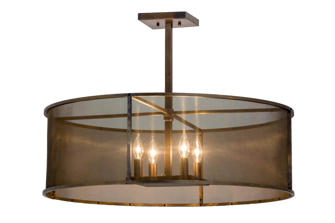 Meyda Tiffany Cilindro 163842 Pendant Light - Antique Brass