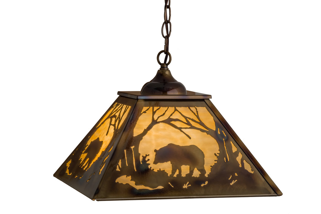 Meyda Tiffany Bear At Dawn 164001 Pendant Light - Brass Tint