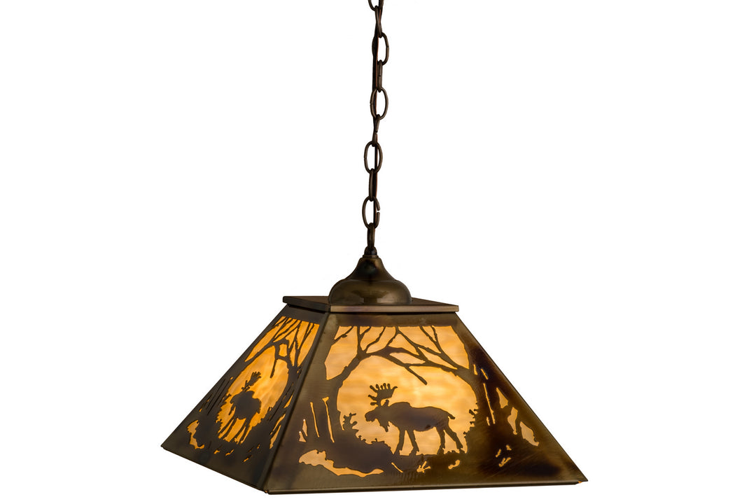 Meyda Tiffany Moose At Dawn 164023 Pendant Light - Brass Tint