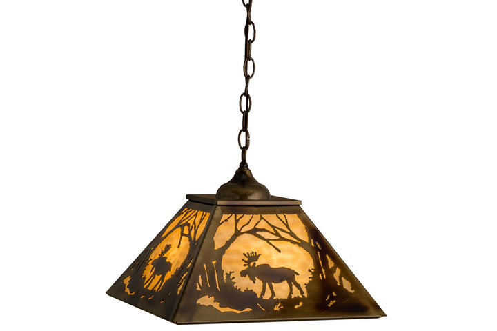 Meyda Tiffany Moose At Dawn 164023 Pendant Light - Brass Tint