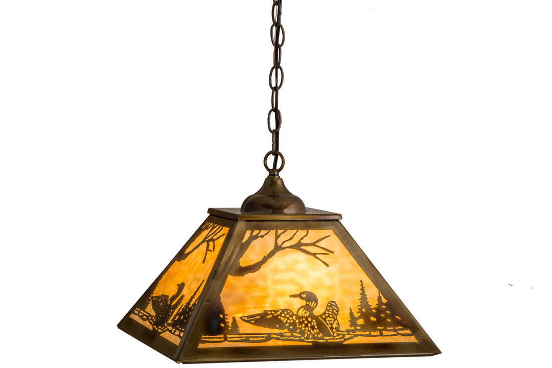 Meyda Tiffany Loon 164313 Pendant Light - Brass Tint, Burnished Brass