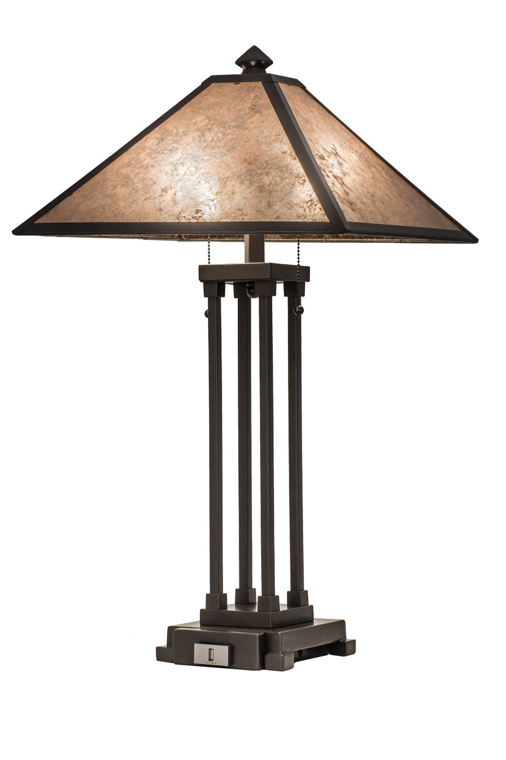 Meyda Tiffany Lighting 167366 Sutter Two Light Table Lamp Lamp Bronze / Dark
