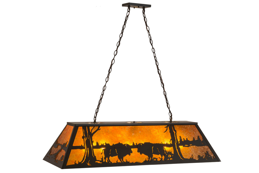 Meyda Tiffany Battling Buffalo 169336 Pendant Light - Timeless Bronze