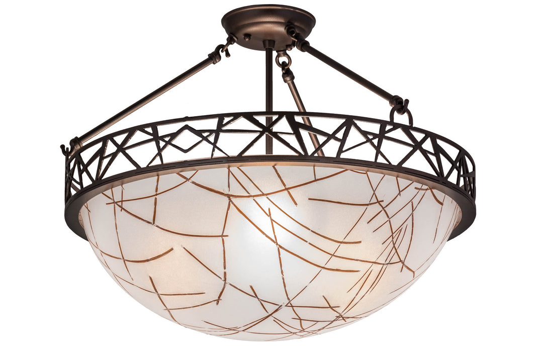 Meyda Tiffany Tracery 169496 Ceiling Light - Custom,Mahogany Bronze