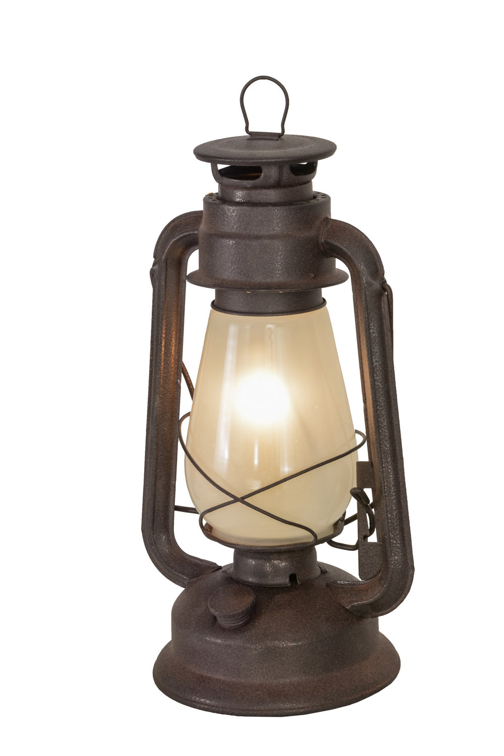 Meyda Tiffany Lighting 170032 Miners Lantern One Light Table Lamp Lamp Bronze / Dark