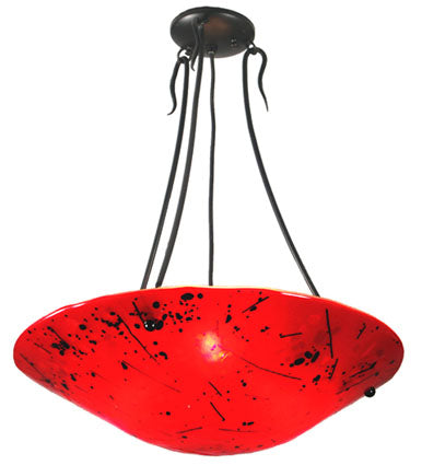 Meyda Tiffany Metro Fusion 21910 Pendant Light - Red/Black/Streamer