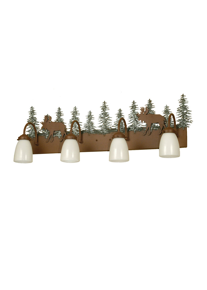 Meyda Tiffany Wandering Moose 29474 Bath Vanity Light 8 in. wide - Rust