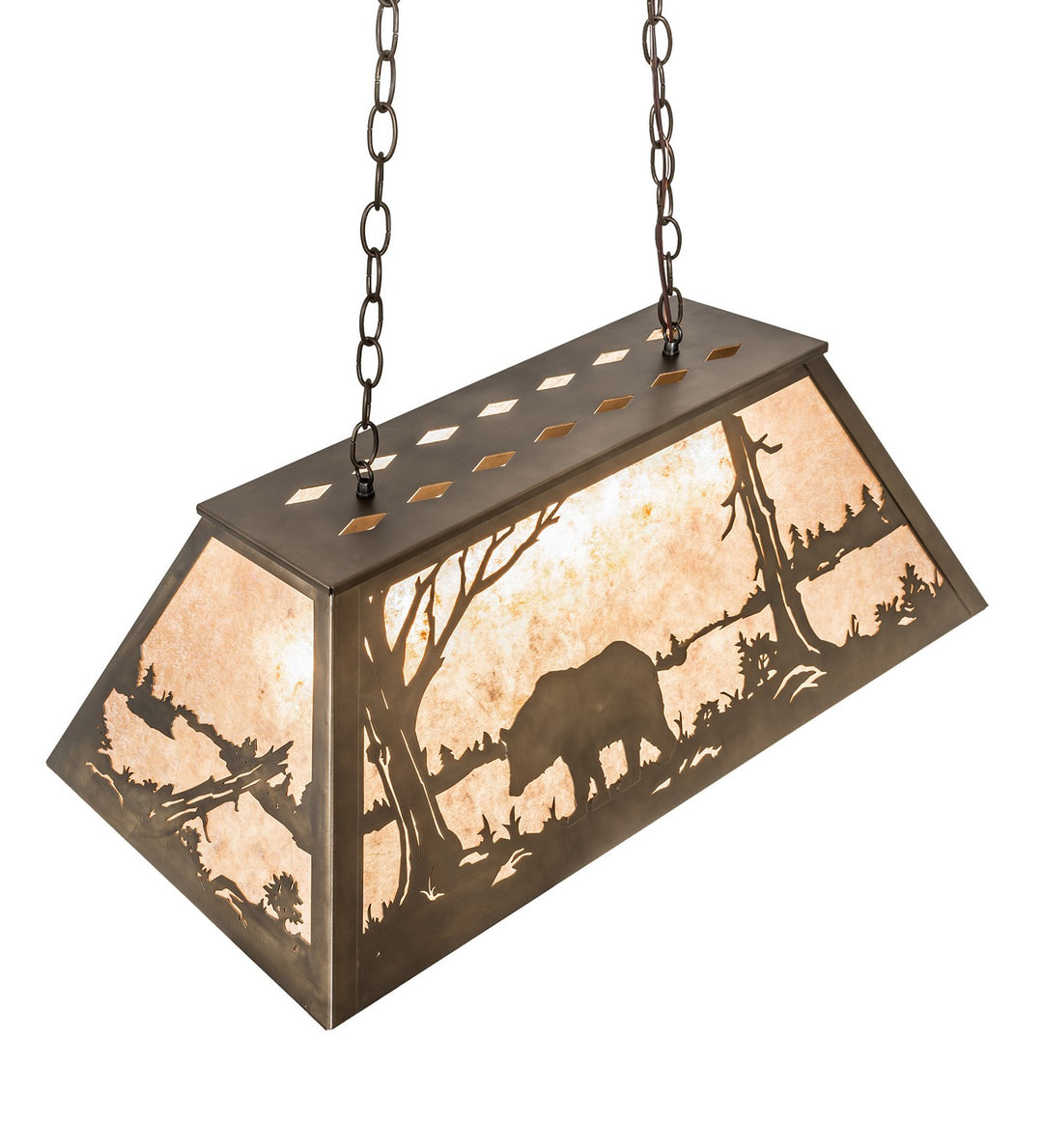 Meyda Tiffany Bear At Lake 51510 Pendant Light - Antique Copper