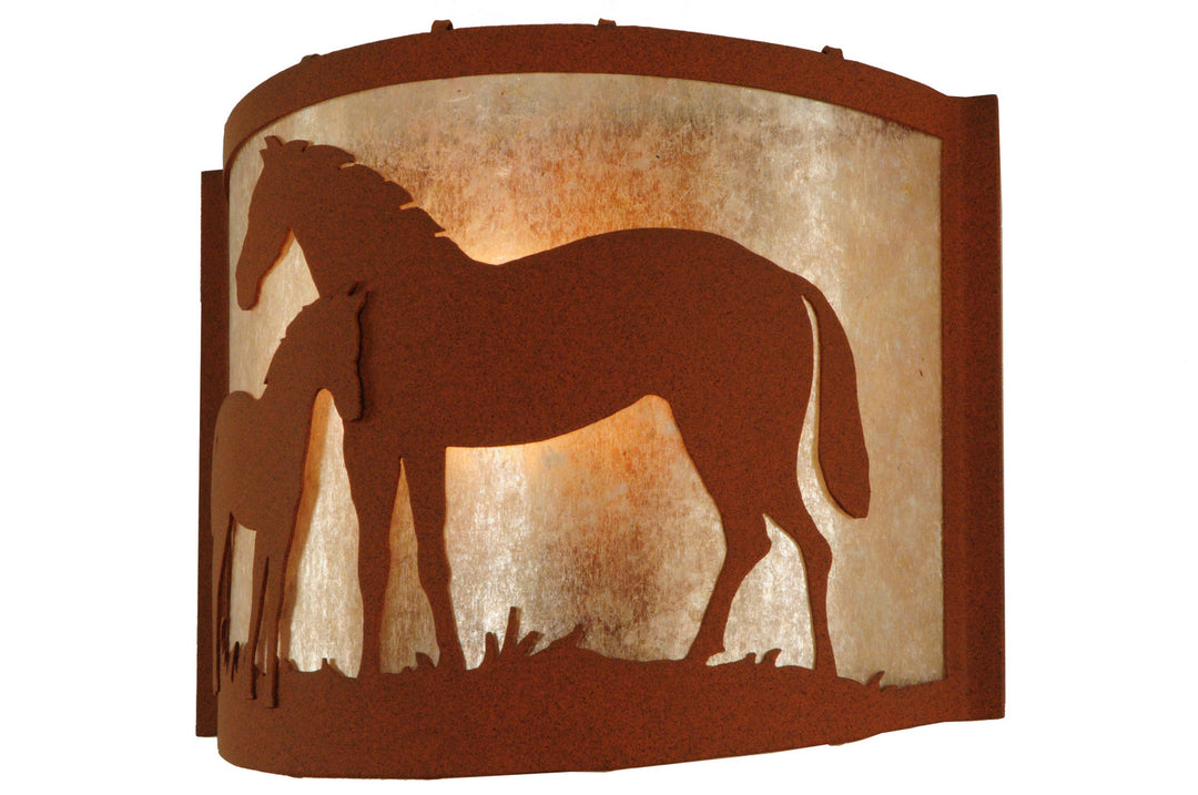 Meyda Tiffany Mare & Foal 67713 Wall Light - Rust