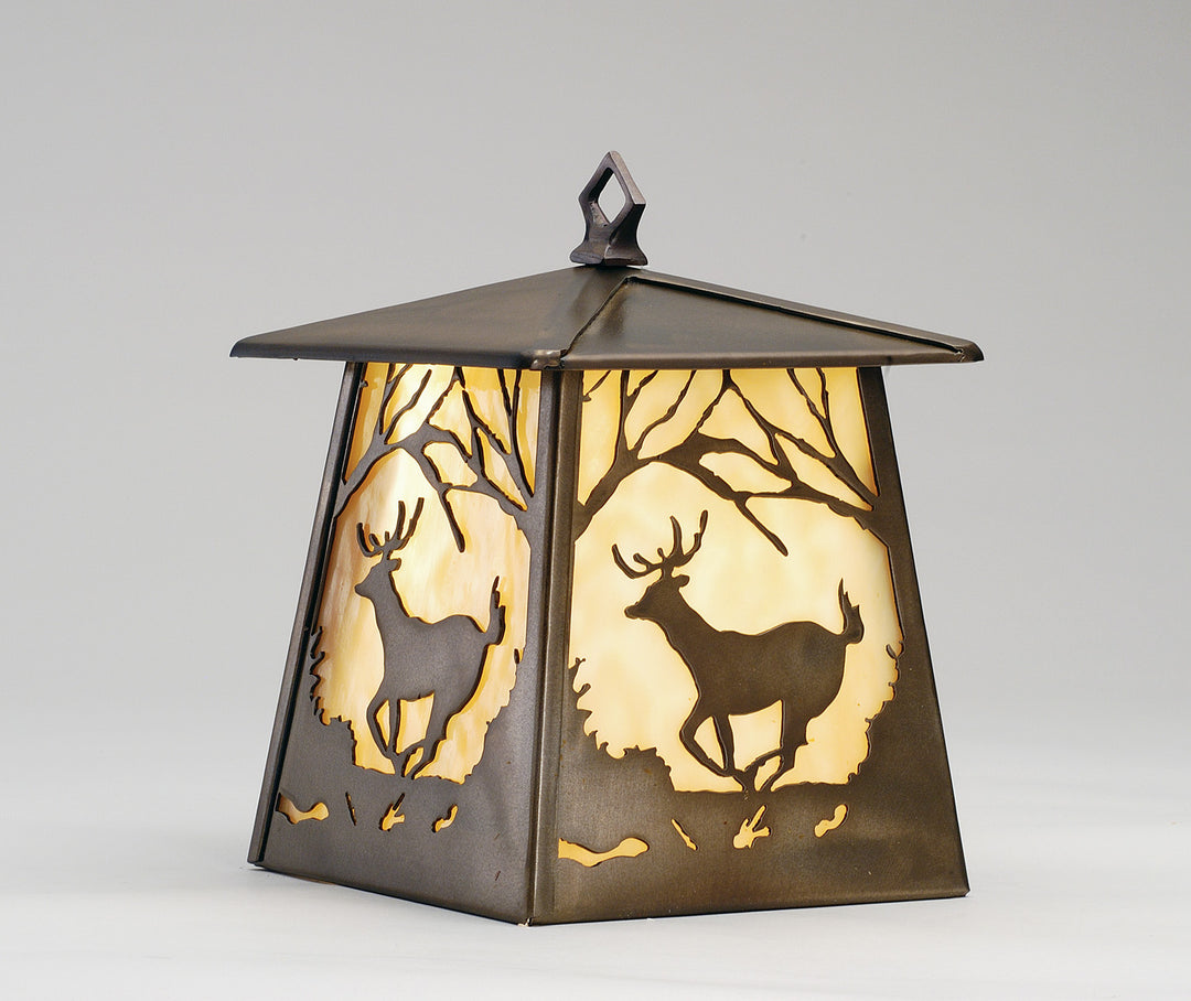 Meyda Tiffany Lighting 82637 Deer At Dawn One Light Wall Sconce Outdoor Copper/Antique/Verde