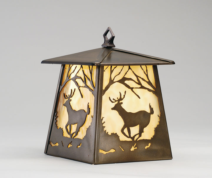 Meyda Tiffany Lighting 82637 Deer At Dawn One Light Wall Sconce Outdoor Copper/Antique/Verde