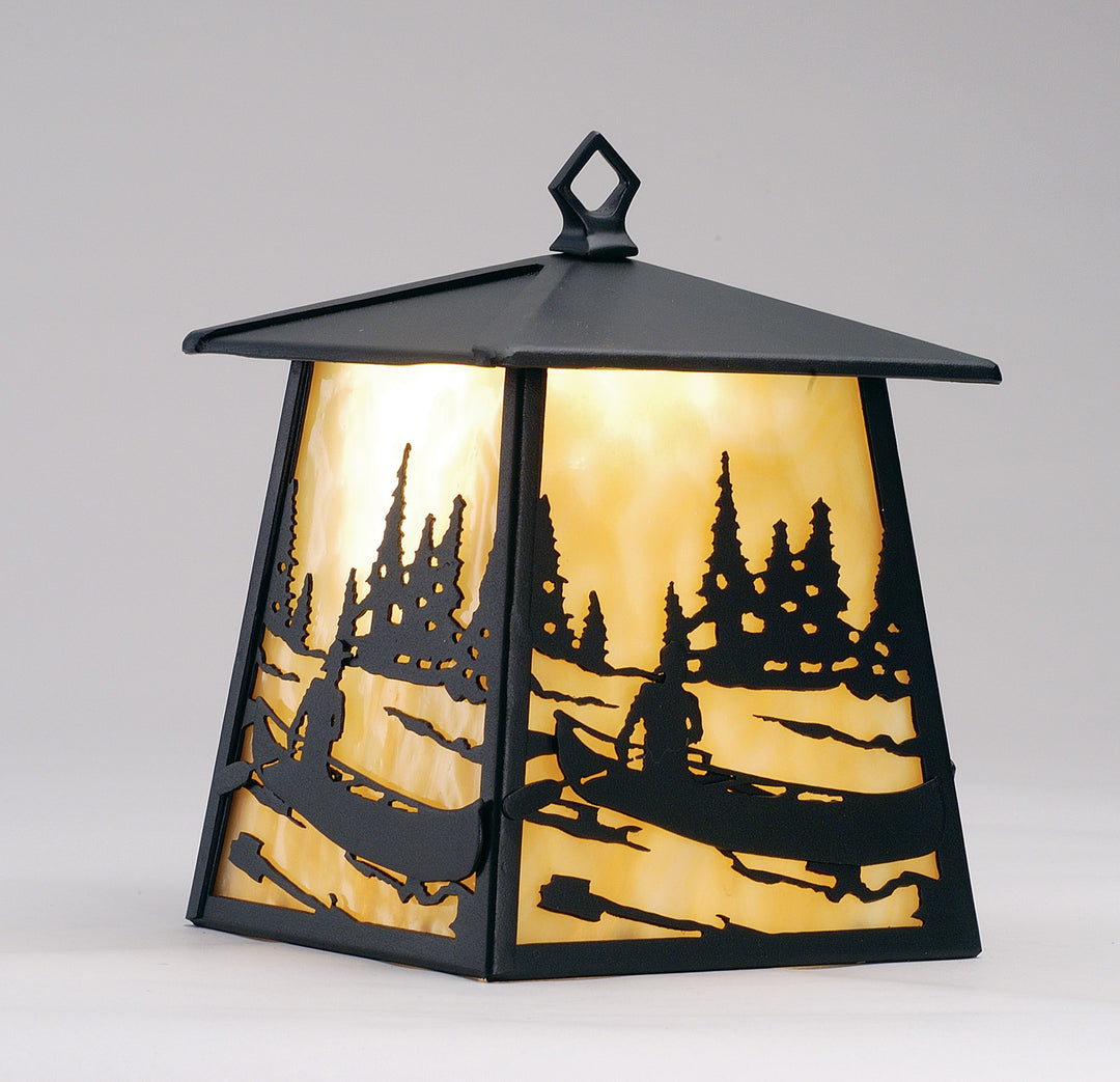 Meyda Tiffany Lighting 82642 Canoe At Lake One Light Wall Sconce Outdoor Black