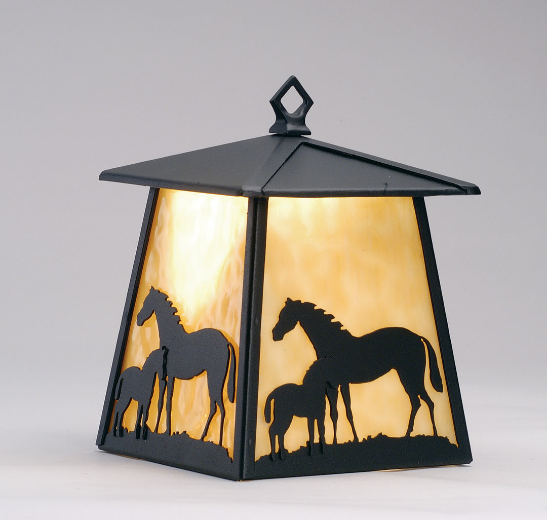 Meyda Tiffany Lighting 82644 Mare & Foal One Light Wall Sconce Outdoor Black