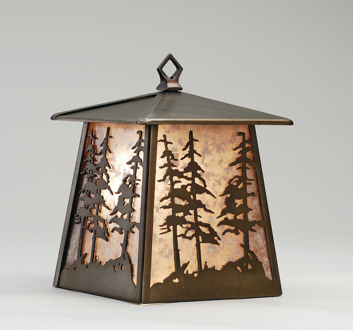 Meyda Tiffany Lighting 82647 Tall Pines One Light Wall Sconce Outdoor Copper/Antique/Verde