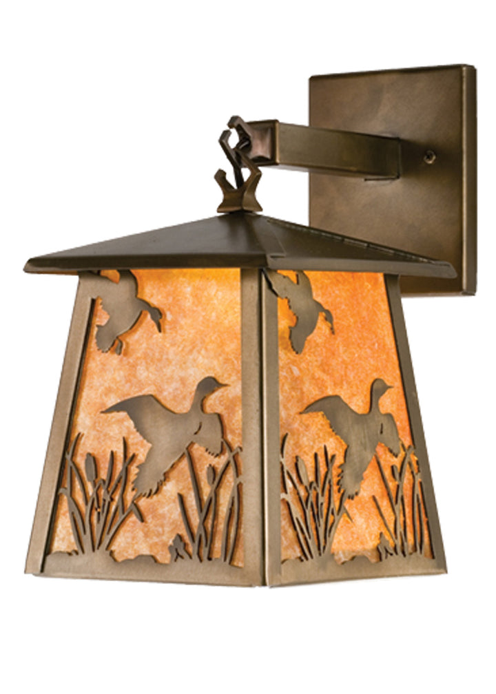 Meyda Tiffany Lighting 82652 Ducks In Flight One Light Wall Sconce Outdoor Copper/Antique/Verde