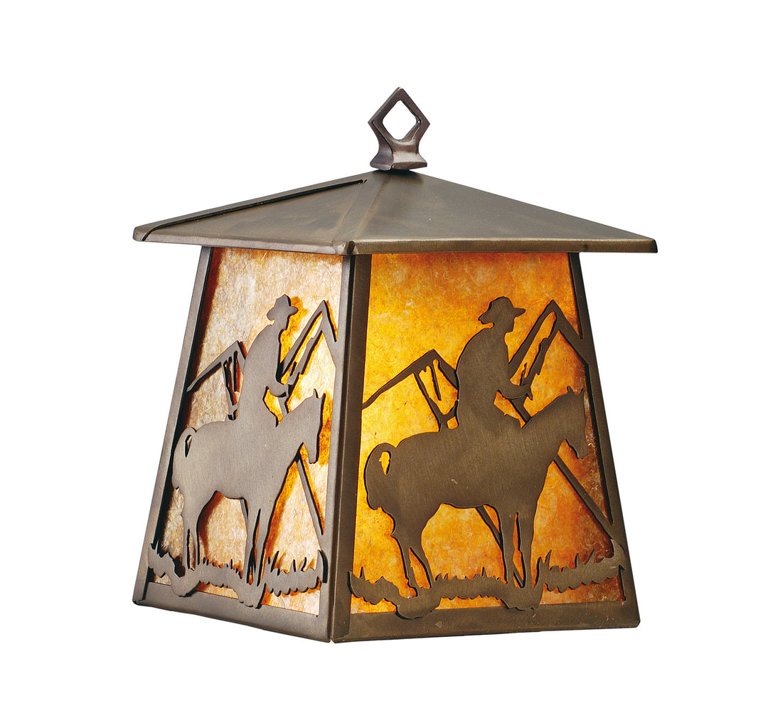 Meyda Tiffany Lighting 82672 Cowboy One Light Wall Sconce Outdoor Copper/Antique/Verde