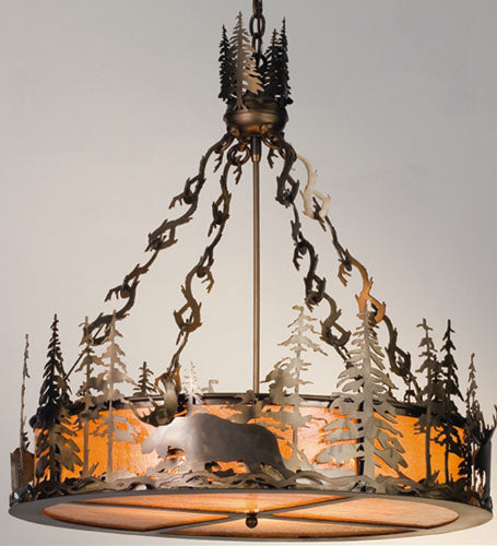 Meyda Tiffany Moose At Dusk 98742 Pendant Light - Antique Copper