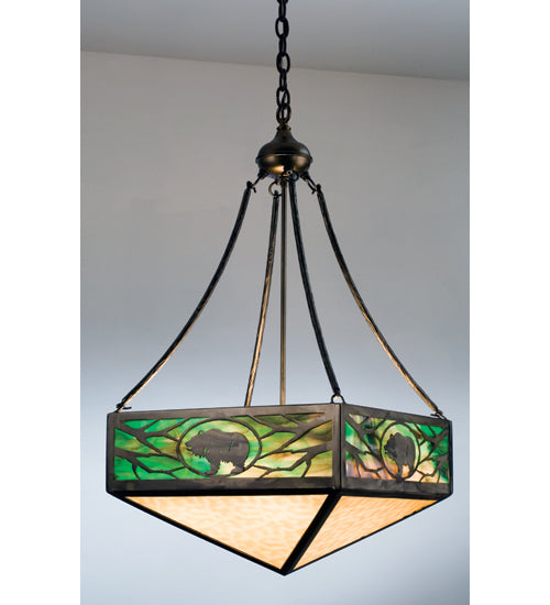 Meyda Tiffany Lone Grizzly Bear 66687 Pendant Light - Antique Copper