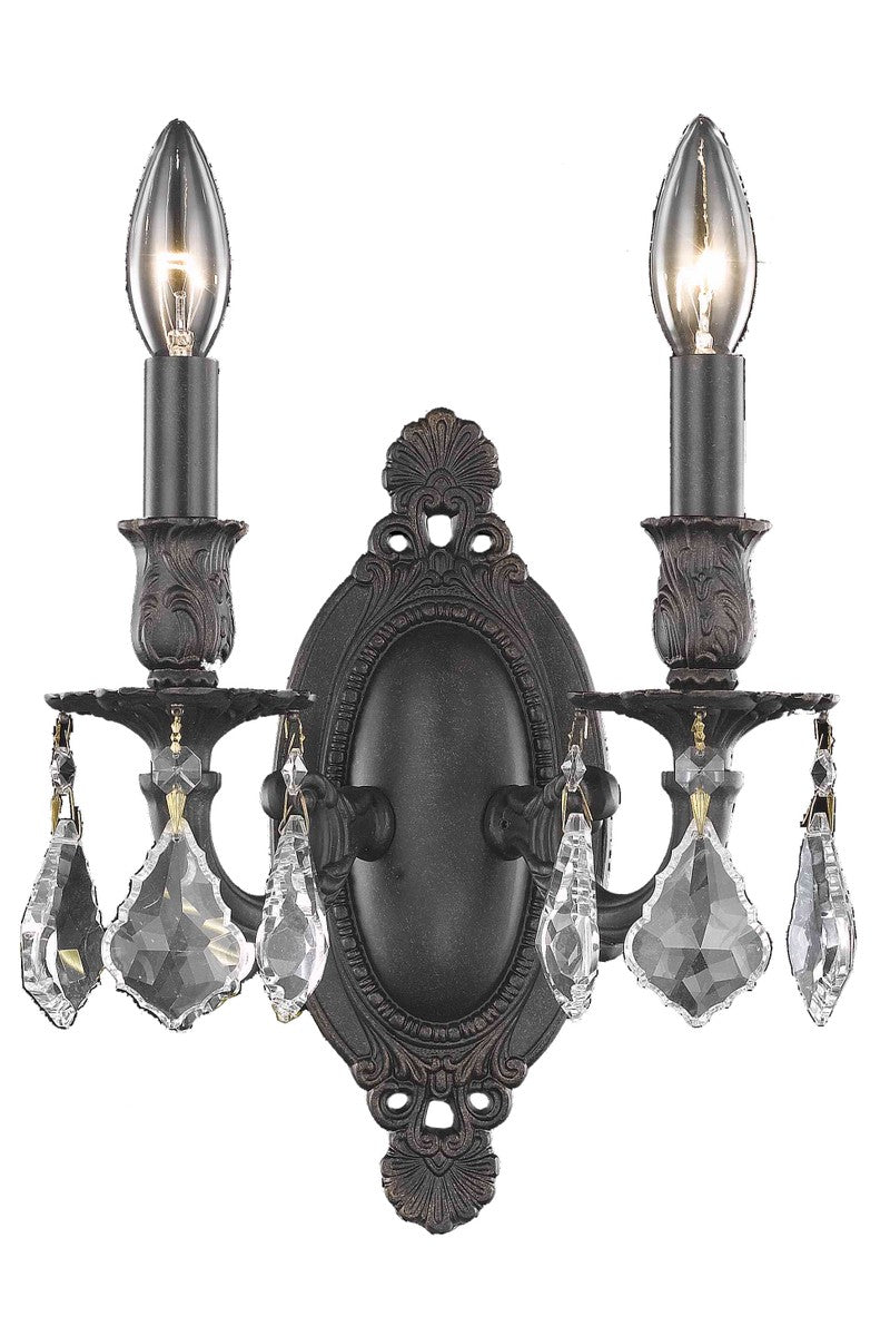 Elegant Rosalia 9202W9DB/RC Wall Sconce Light - Dark Bronze