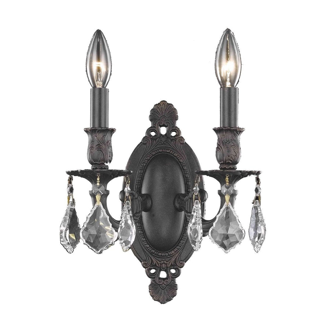 Elegant Rosalia 9202W9DB/RC Wall Sconce Light - Dark Bronze