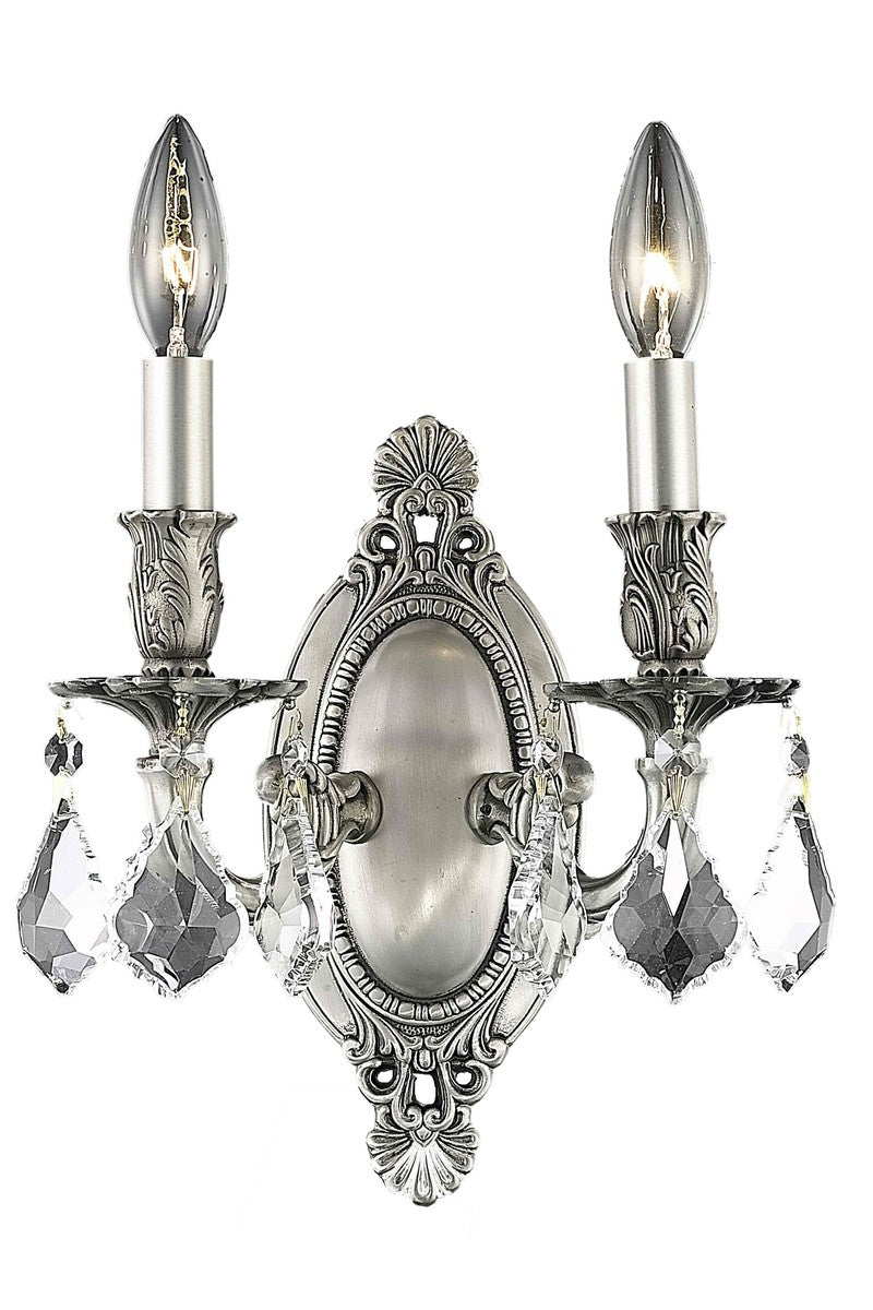 Elegant Rosalia 9202W9PW/RC Wall Sconce Light - Pewter