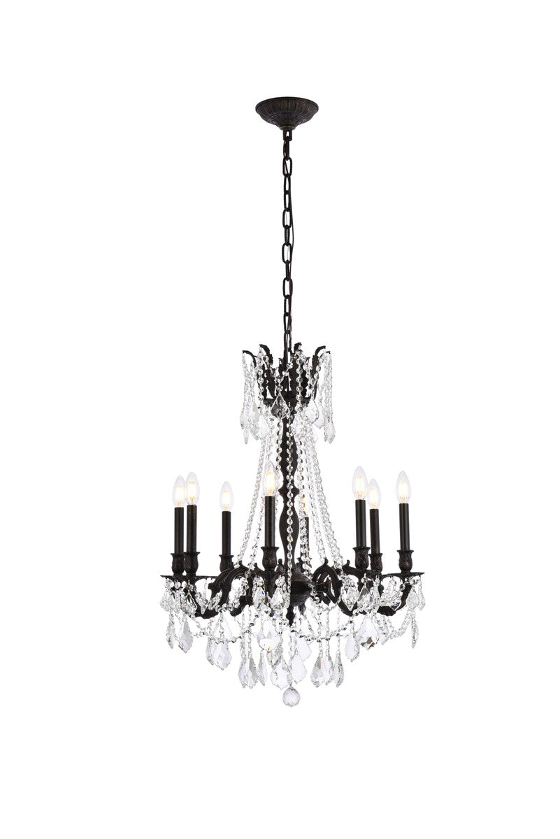 Elegant Rosalia 9208D24DB/RC Chandelier Light - Dark Bronze