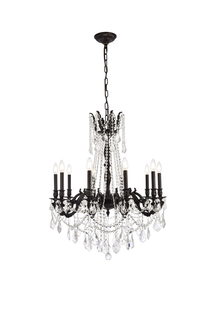 Elegant Rosalia 9210D28DB/RC Chandelier Light - Dark Bronze