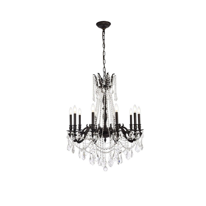 Elegant Rosalia 9210D28DB/RC Chandelier Light - Dark Bronze