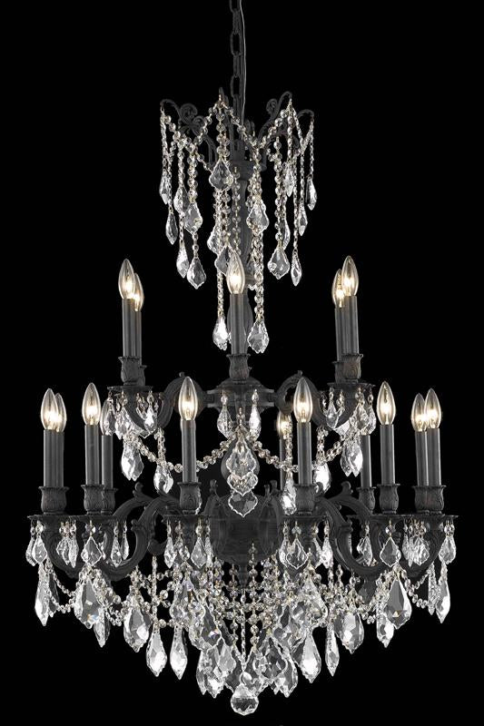 Elegant Rosalia 9218D32DB/RC Chandelier Light - Dark Bronze