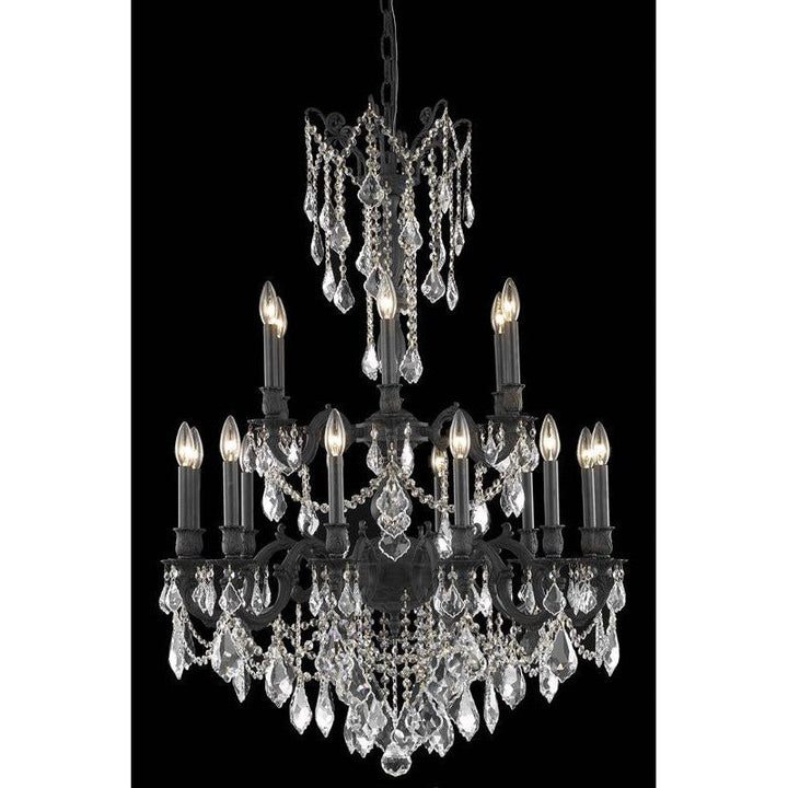 Elegant Rosalia 9218D32DB/RC Chandelier Light - Dark Bronze