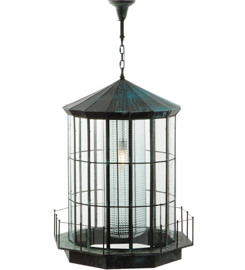 Meyda Tiffany Lighting 66801 Lighthouse One Light Pendant Outdoor Bronze / Dark