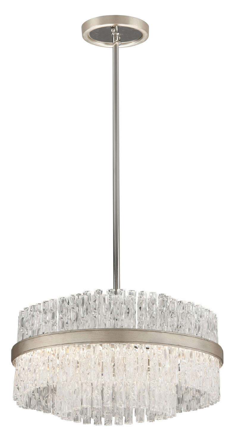 Corbett Chime 204-44 Chandelier Light - Silver Leaf Polished Stainless