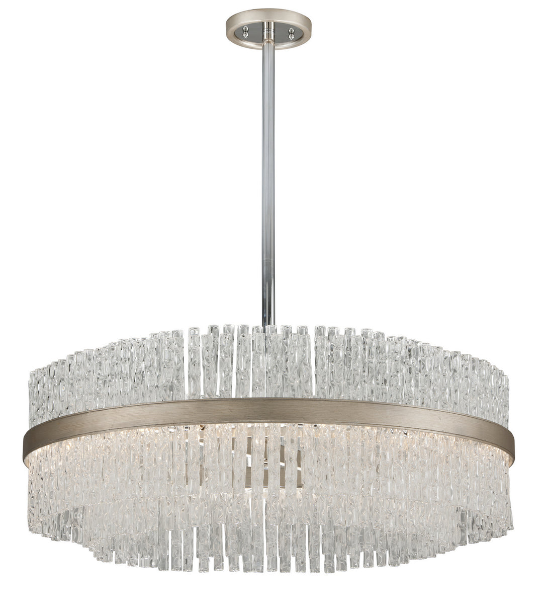 Corbett Chime 204-48 Chandelier Light - Silver Leaf Polished Stainless