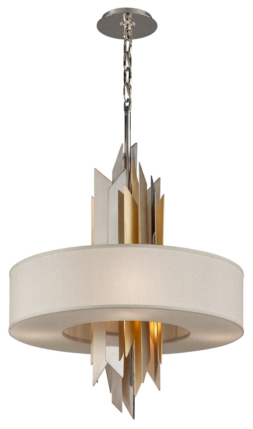 Corbett Modernist 207-46 Pendant Light - Pol Ss W Silver/Gold Leaf