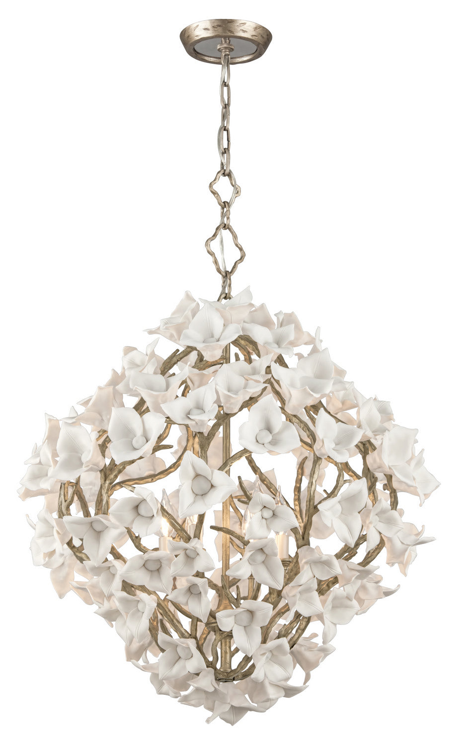 Corbett Lily 211-46 Pendant Light - Enchanted Silver Leaf