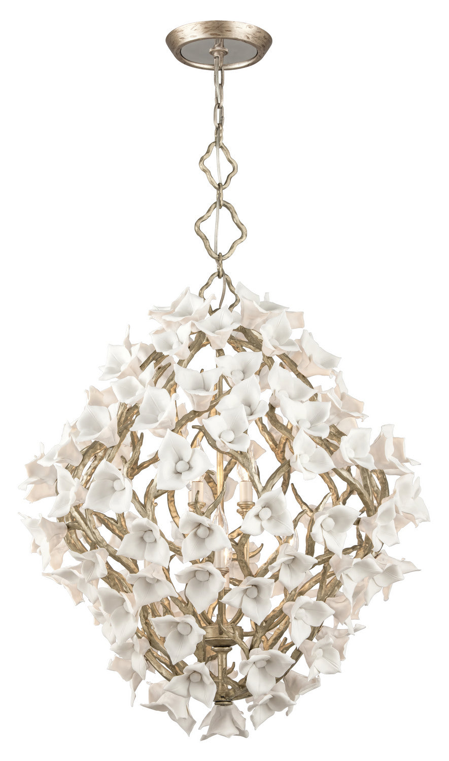 Corbett Lily 211-48 Pendant Light - Enchanted Silver Leaf